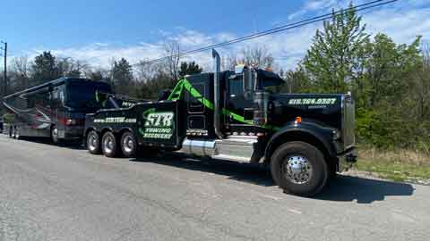 Bus Towing I-40 Tennessee